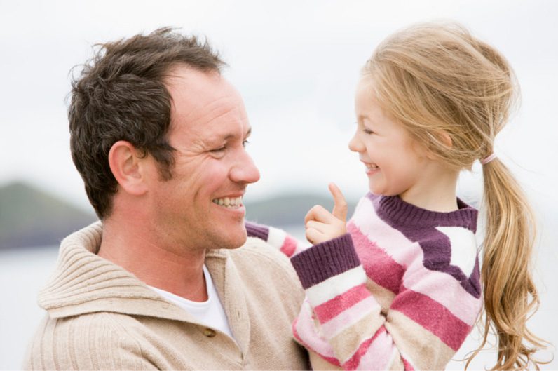 Father with dental bridge